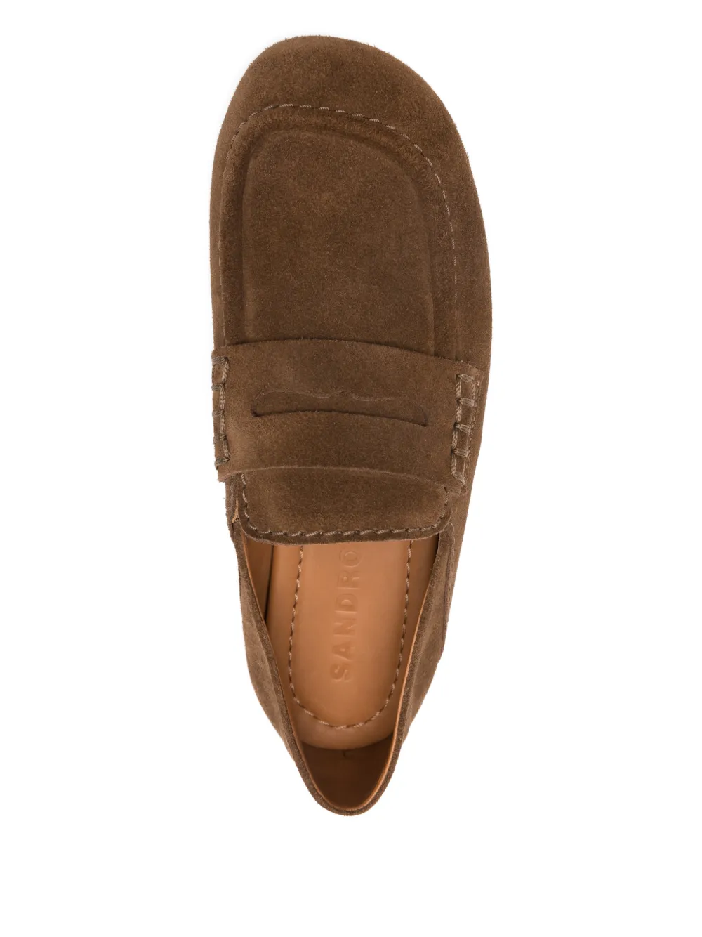SANDRO Suède loafers Bruin
