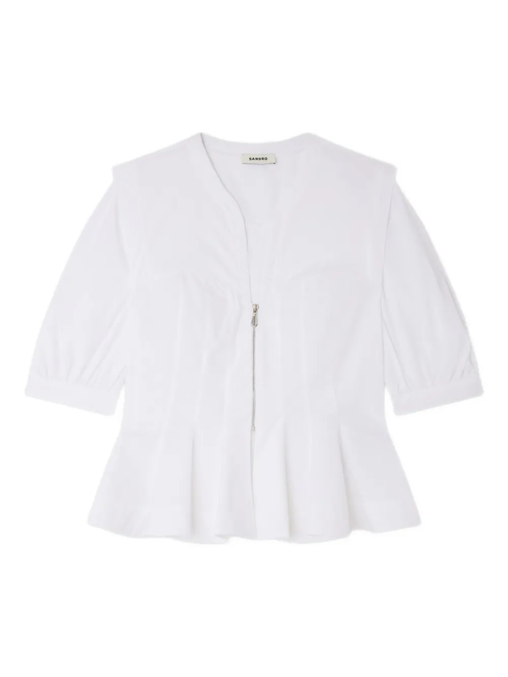 SANDRO zip-up peplum shirt - Weiß
