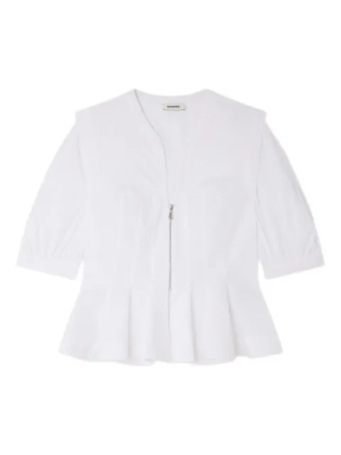 SANDRO zip-up peplum shirt