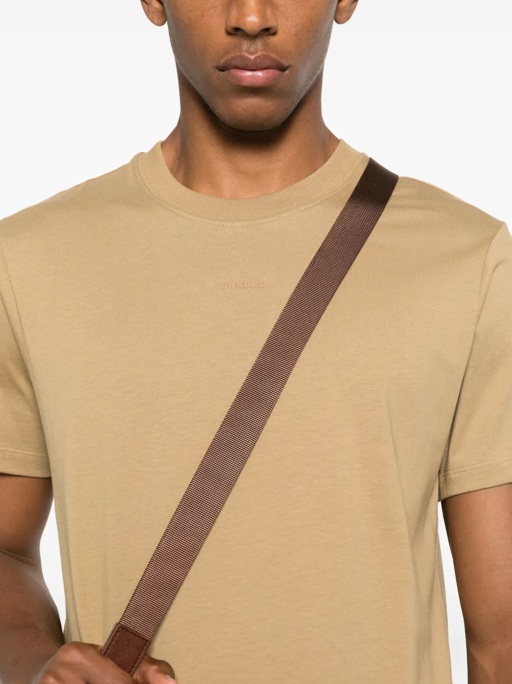 SANDRO T-shirt met ronde hals Beige