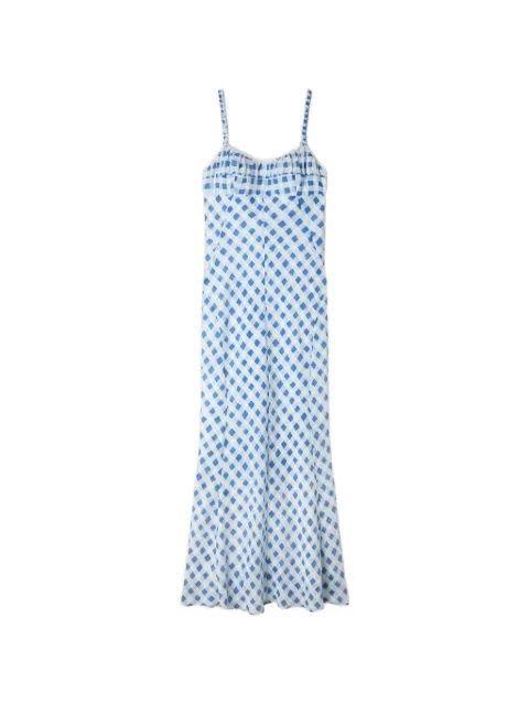 SANDRO maxi gingham linen dress