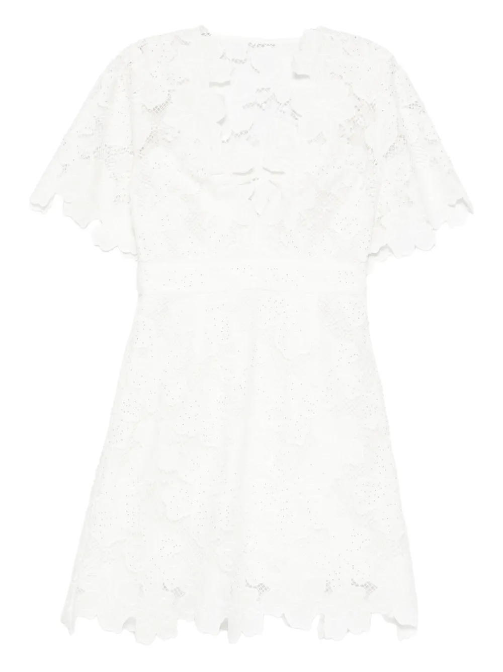 SANDRO Minikleid aus Blumenspitze - Weiß