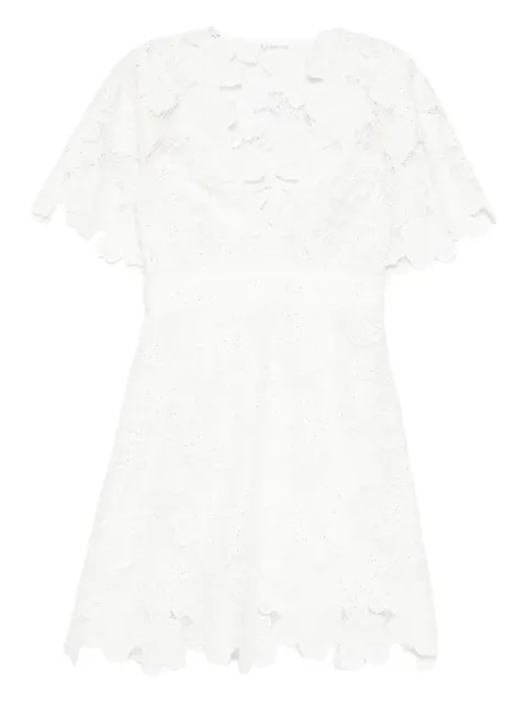 SANDRO vestido midi con encaje floral