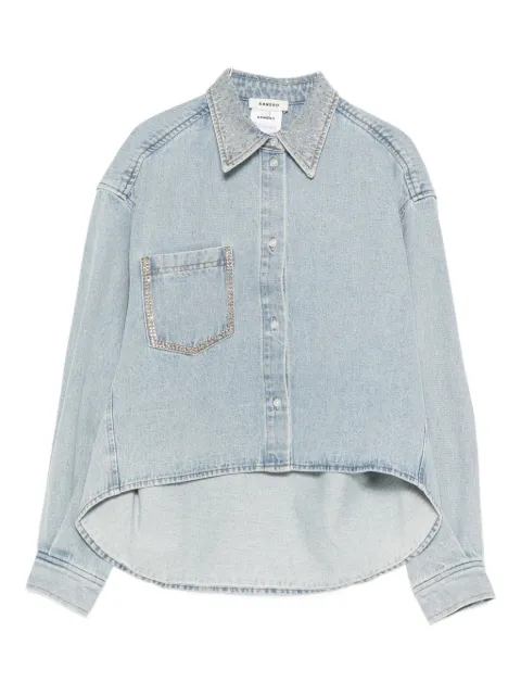 SANDRO rhinestone-embellished asymmetric shirt