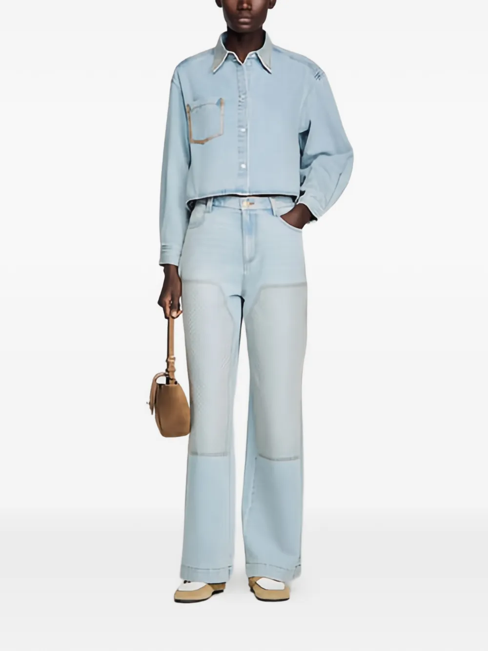 SANDRO Blouse verfraaid met stras Blauw