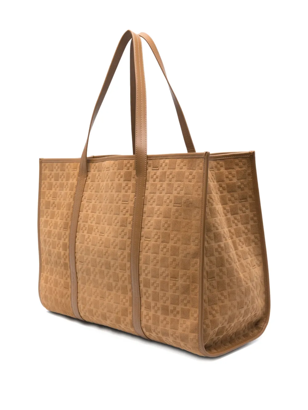  Sandro Embossed Leather Tote Bag - Brown 
