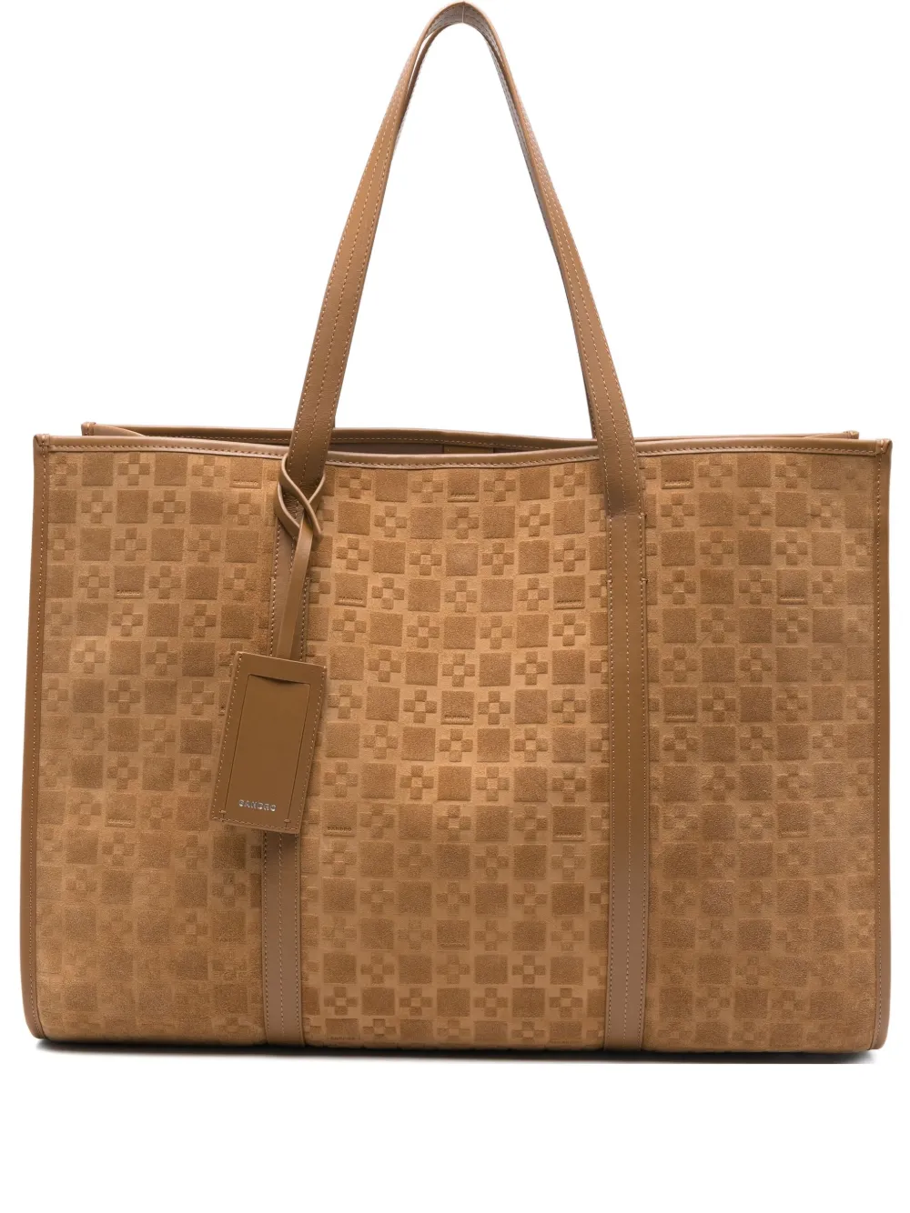 SANDRO сумка-тоут с тиснением | коричневый