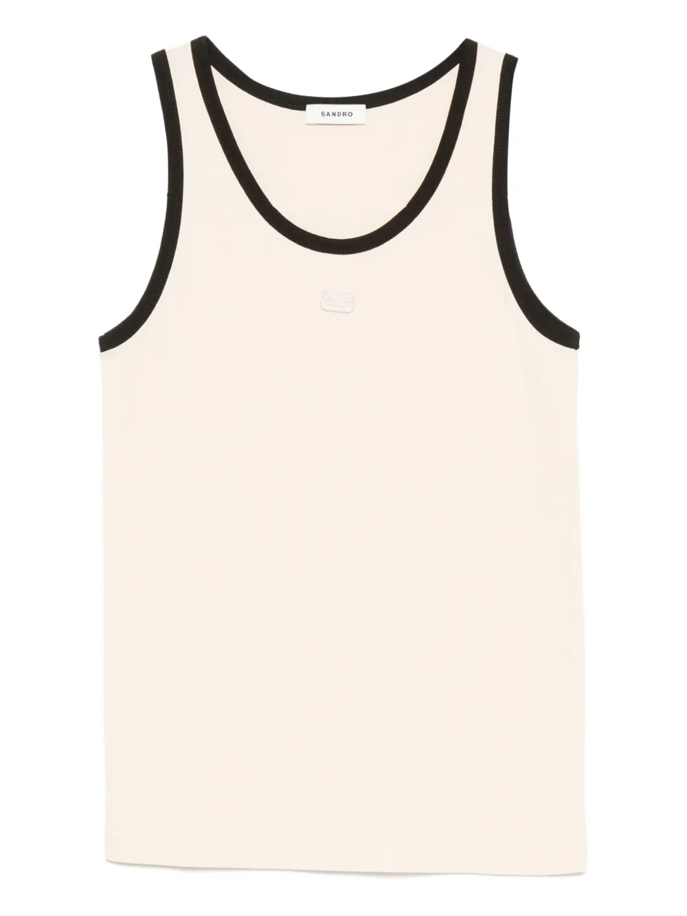 Sandro Logo-embroidered Tank Top In Neutral
