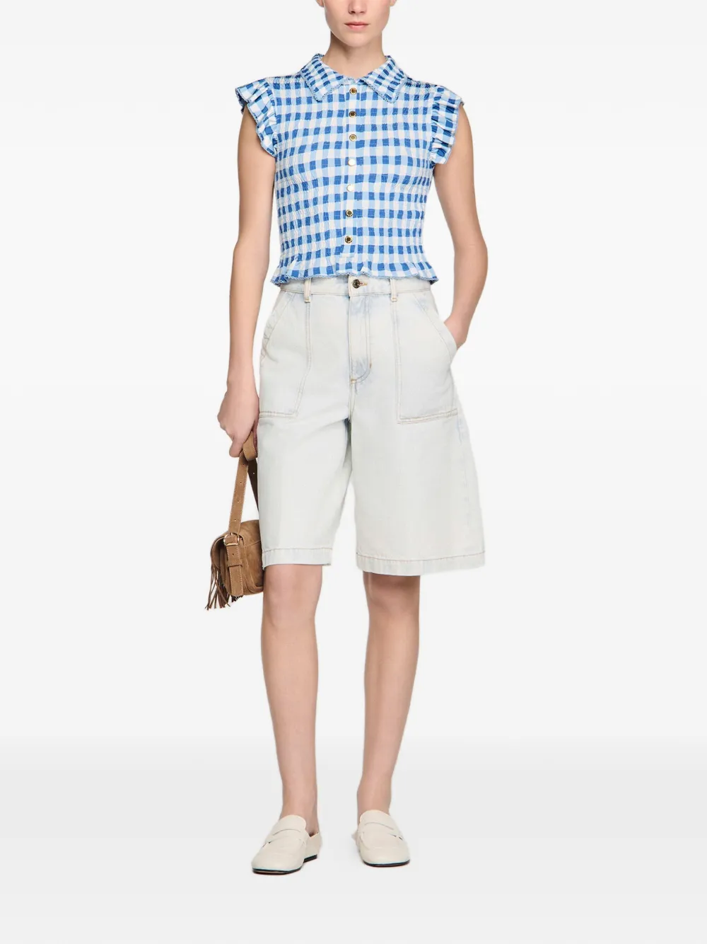  Sandro Camisa A Cuadros Gingham - Azul 