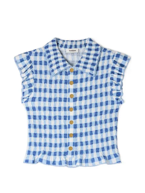 SANDRO camisa con motivo de cuadros gingham