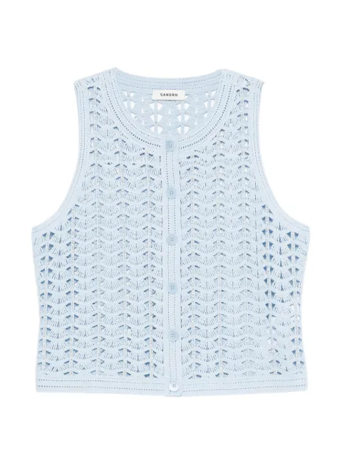 SANDRO top de crochet con botones