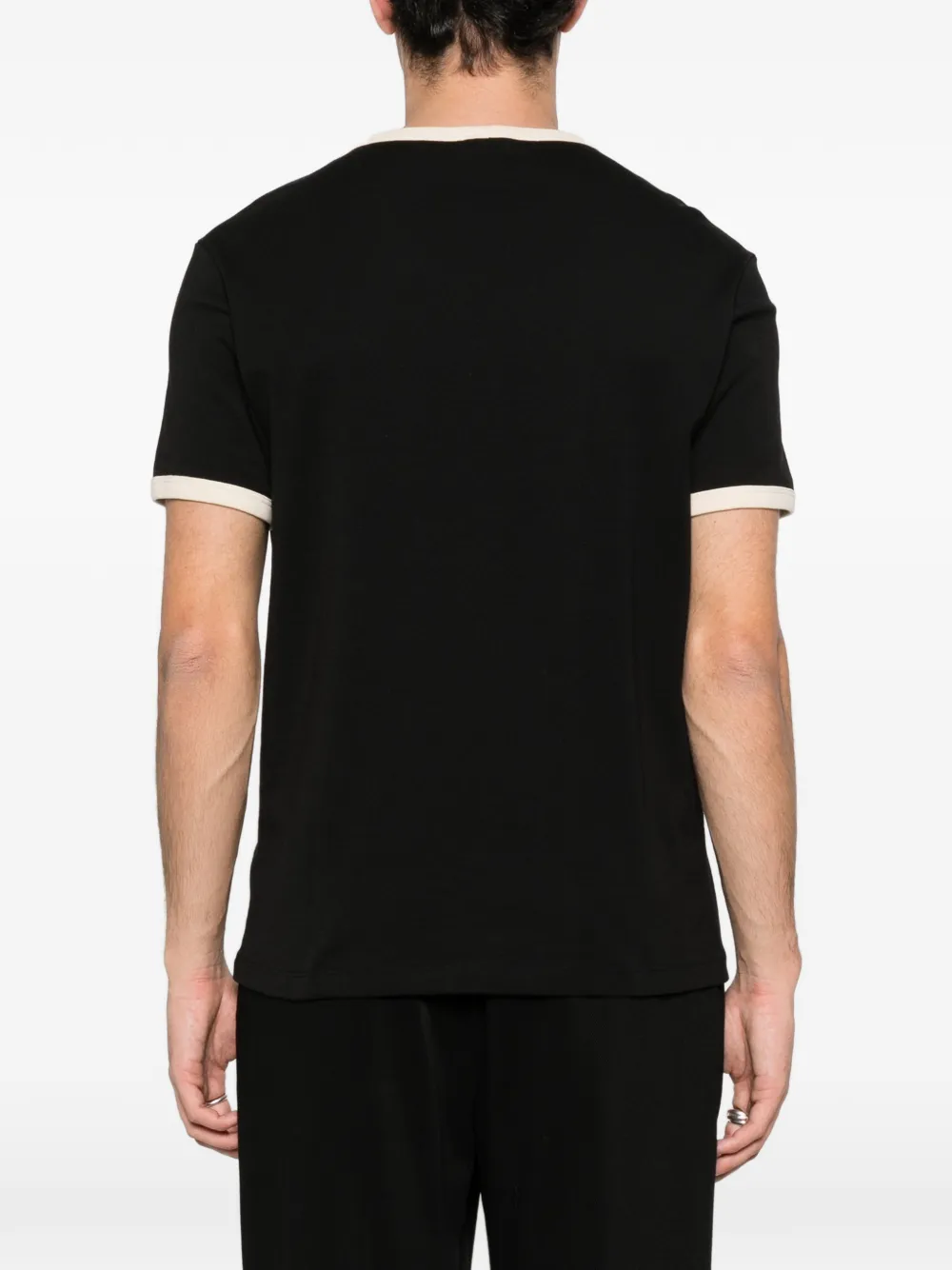 SANDRO T-shirt met contrasterende afwerking Zwart