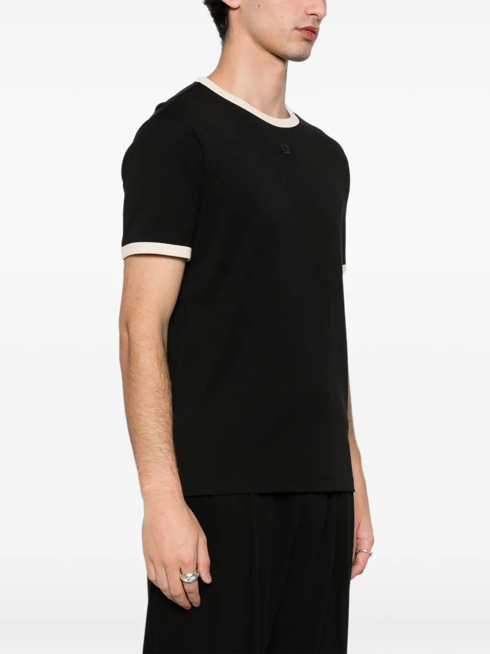  Sandro Contrast-trim T-shirt - Black 