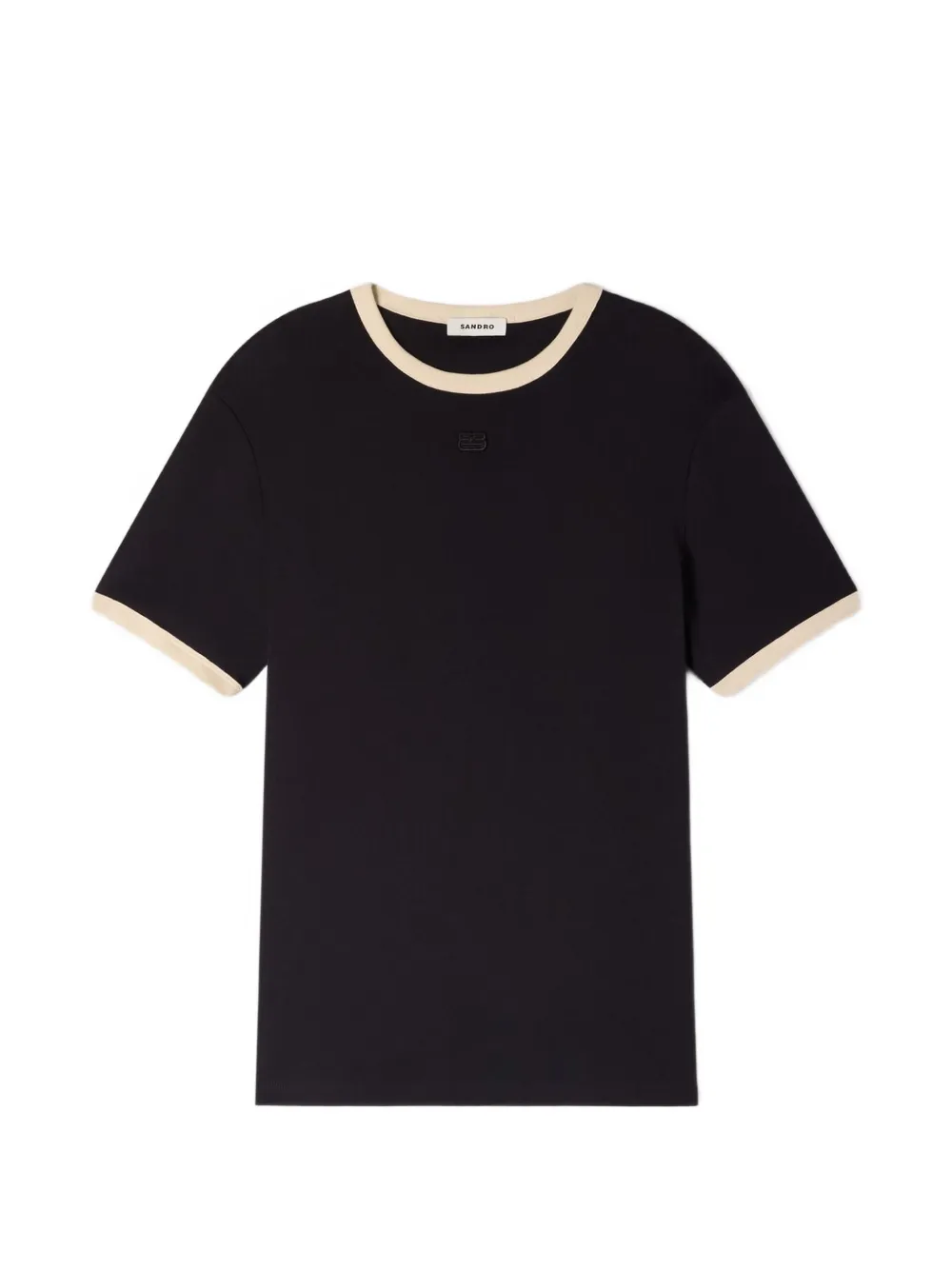 SANDRO two-tone patch T-shirt | Black | Image 1