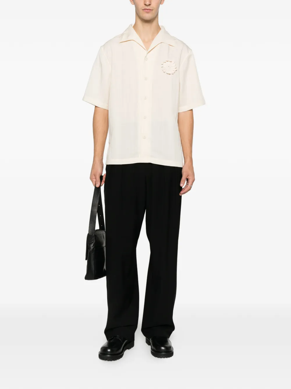 SANDRO рубашка с короткими рукавами и вышивкой