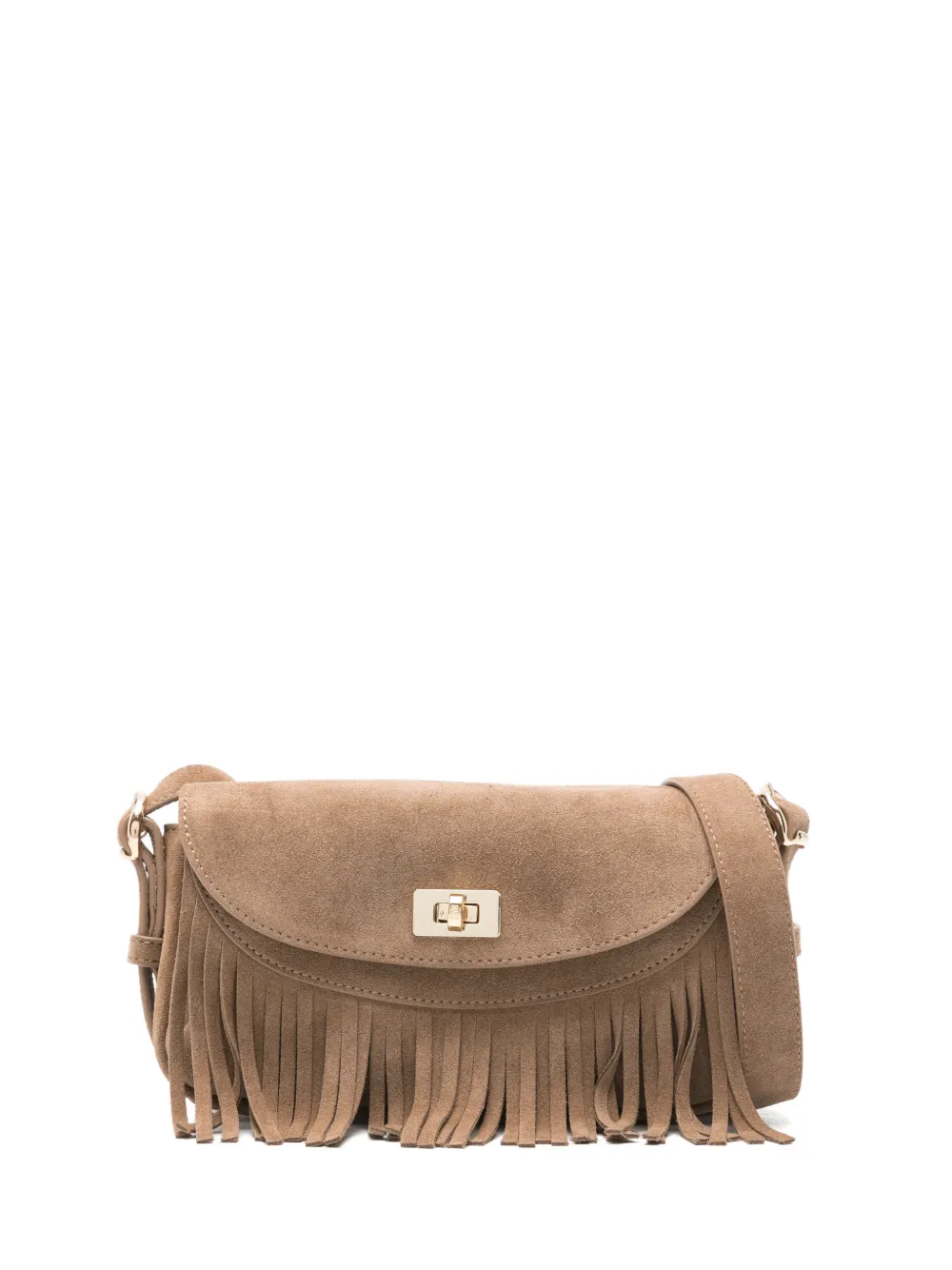 SANDRO mini fringed crossbody bag - Braun