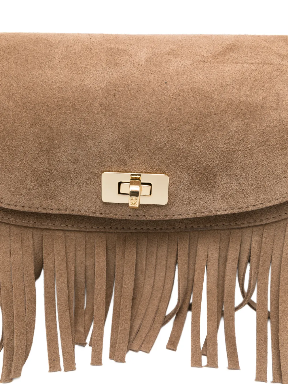 SANDRO Mini crossbodytas met franje Bruin