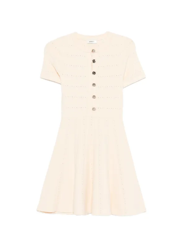 Sandro Floral print knit Short dress in Vanilla at Nordstrom, size 38
