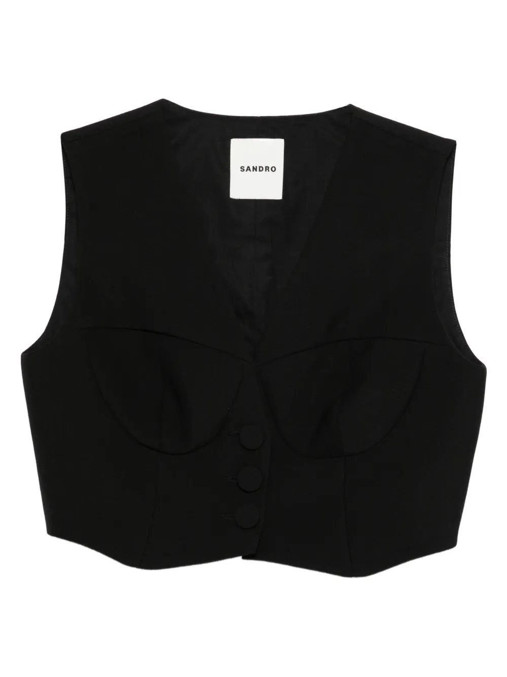 SANDRO corset V-neck waistcoat - Schwarz