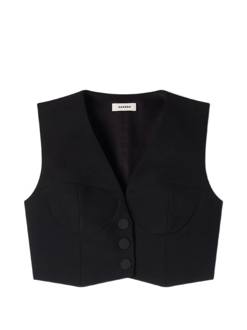 SANDRO corset V-neck waistcoat - Nero