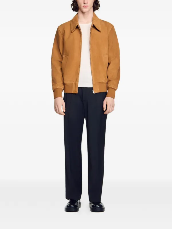 SANDRO ジップアップ ジャケット | ブラウン | FARFETCH JP