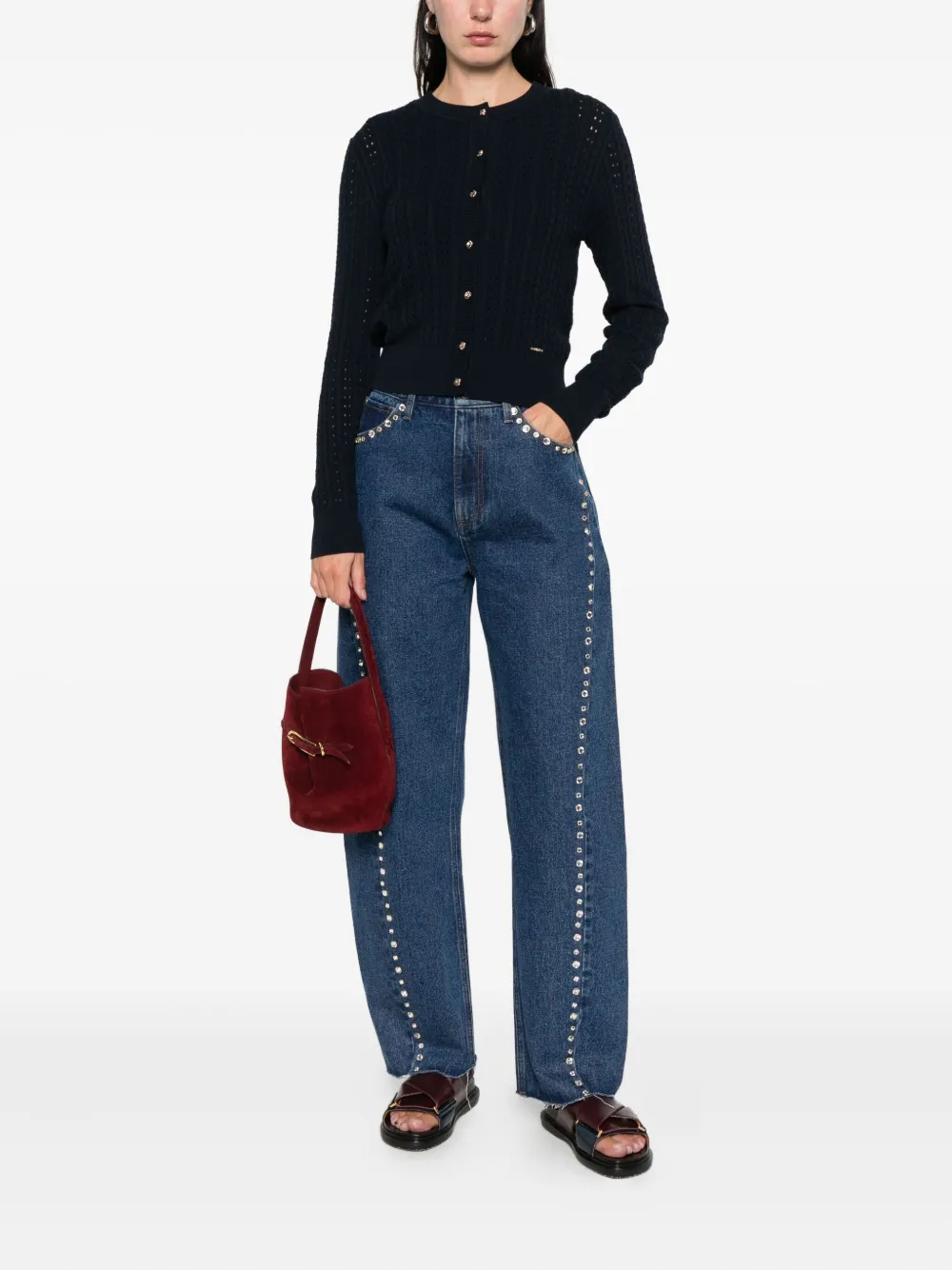  Sandro Button-fastening Cardigan - Blue 