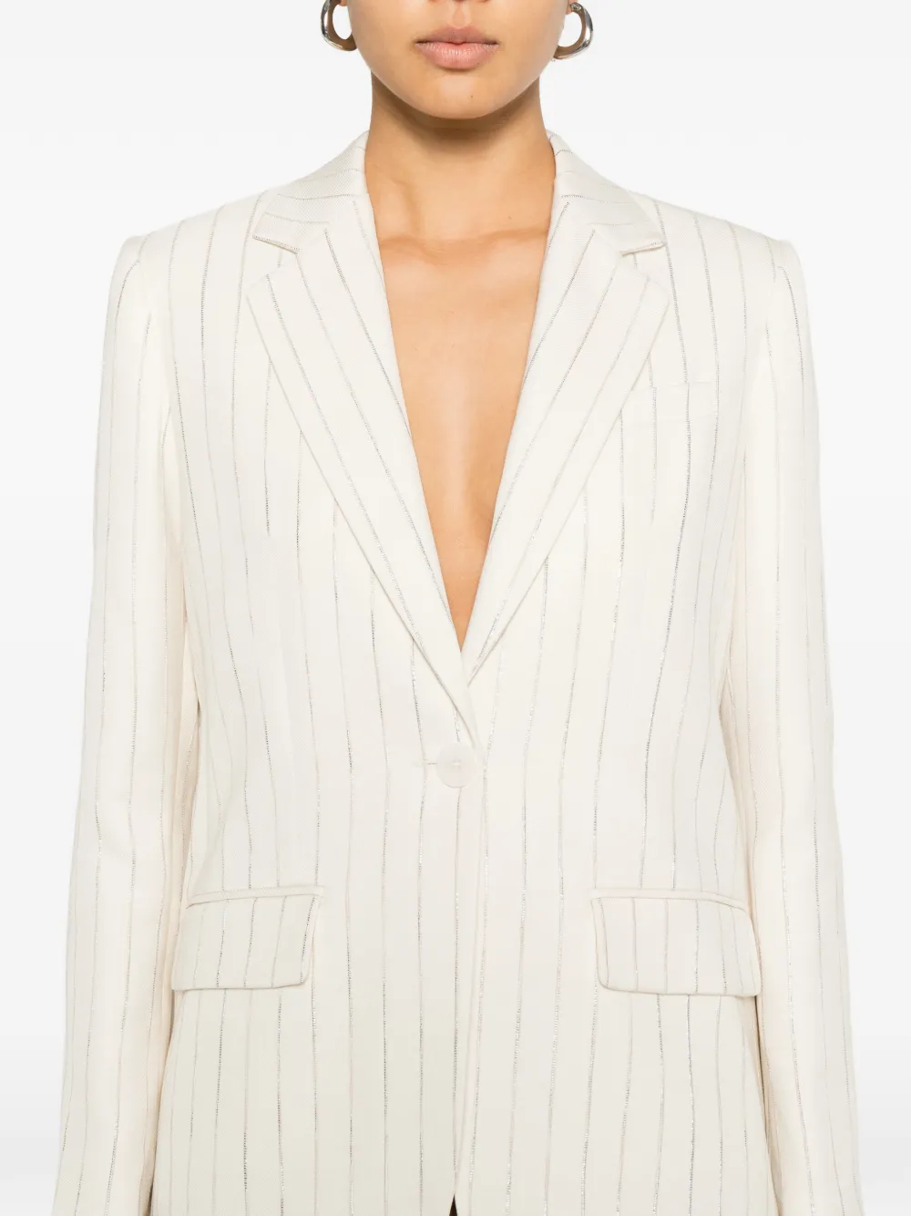 SANDRO Gestreepte blazer Beige