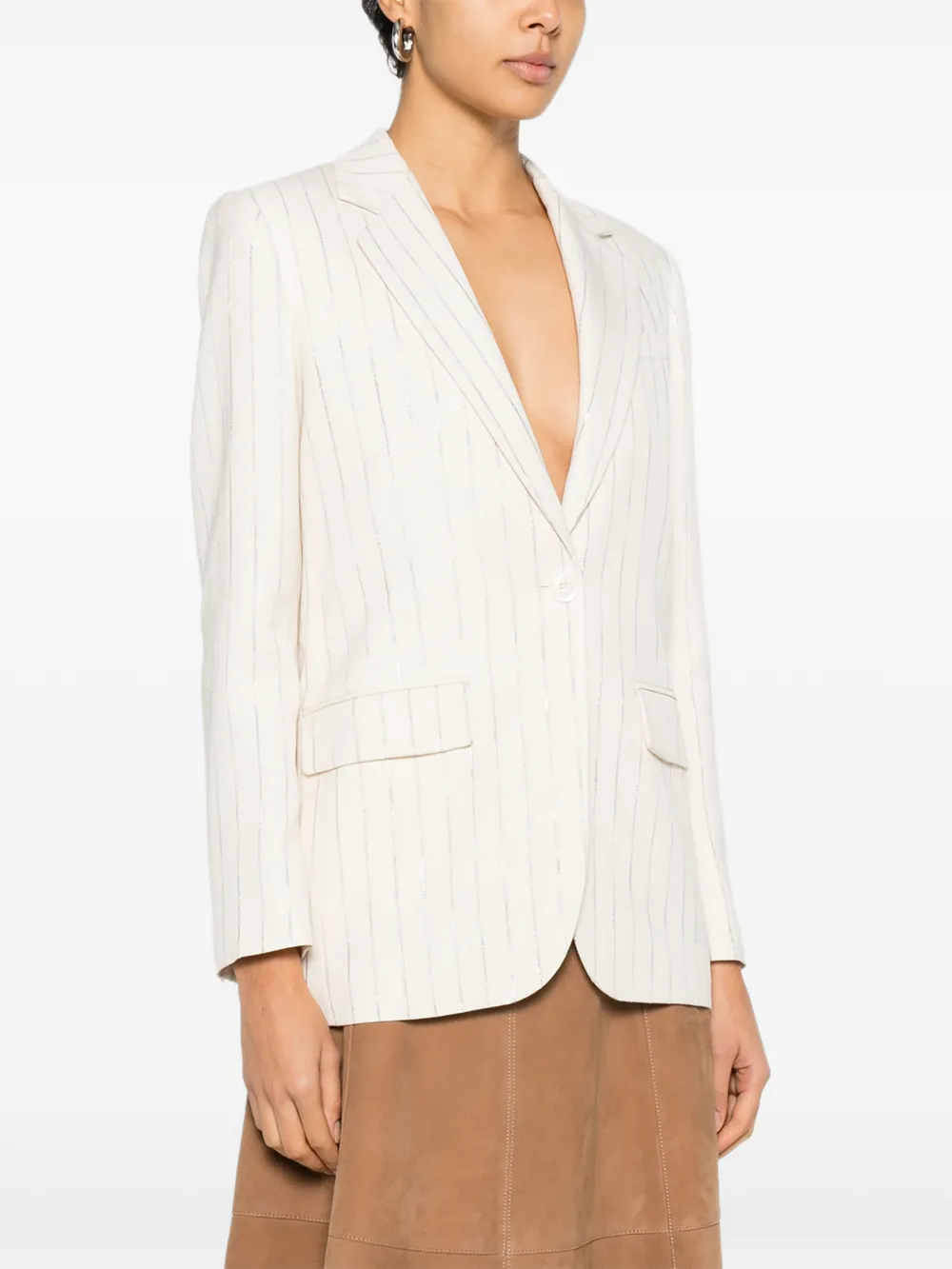  Sandro Striped-pattern Blazer - Neutrals 