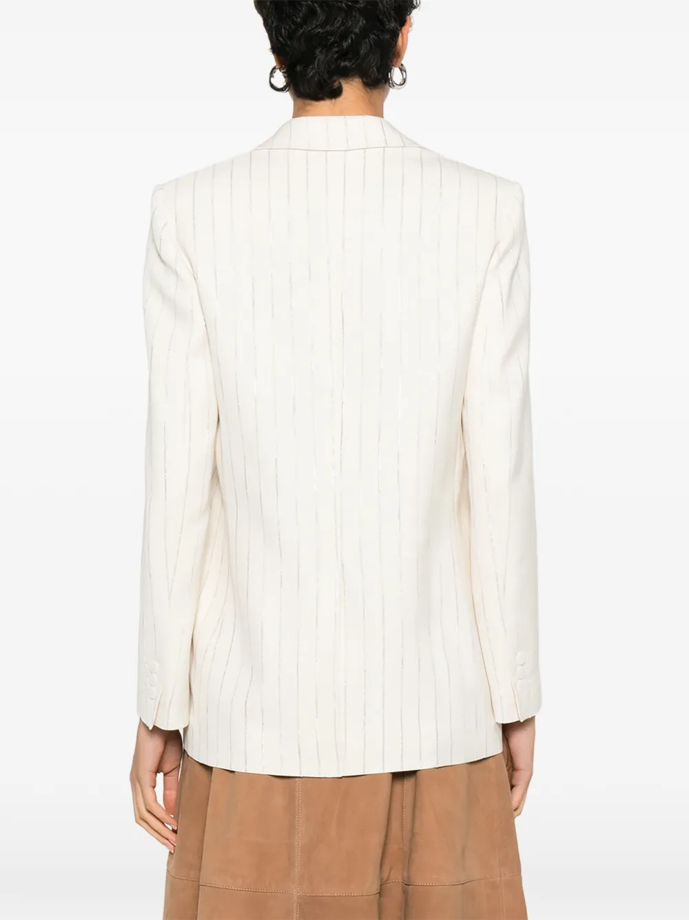 SANDRO Gestreepte blazer Beige
