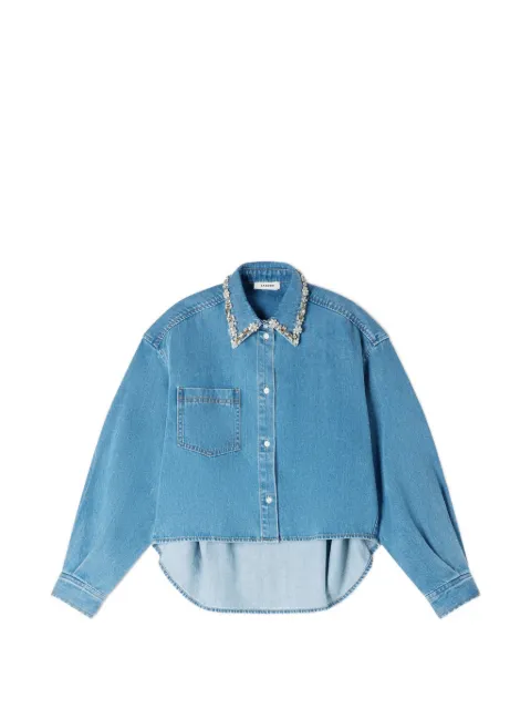 SANDRO embellished-collar denim shirt