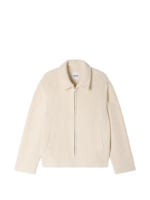 SANDRO knit-effect regular-collar jacket