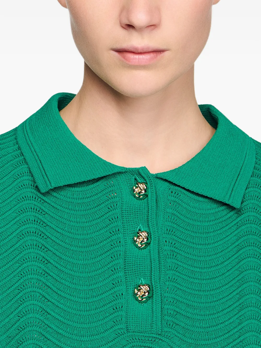 SANDRO T-shirt met golvend patroon Groen