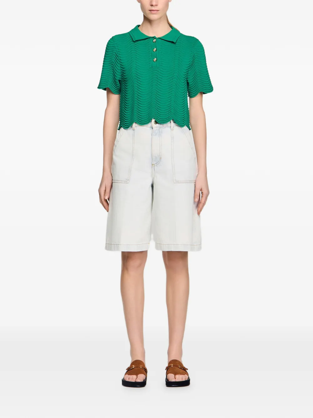  Sandro Wave-pattern T-shirt - Green 
