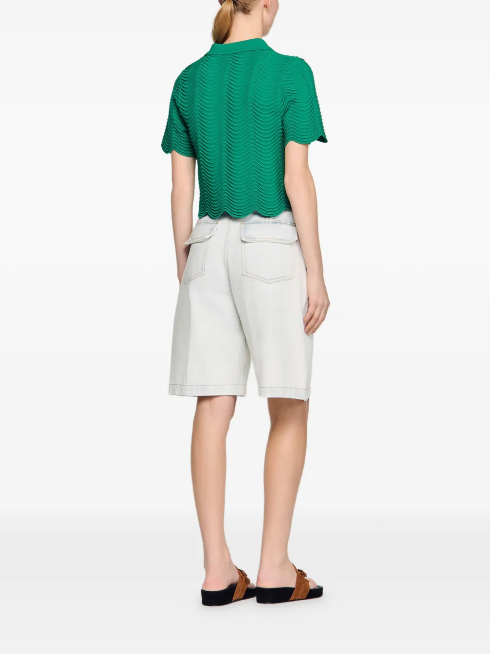  Sandro Wave-pattern T-shirt - Green 