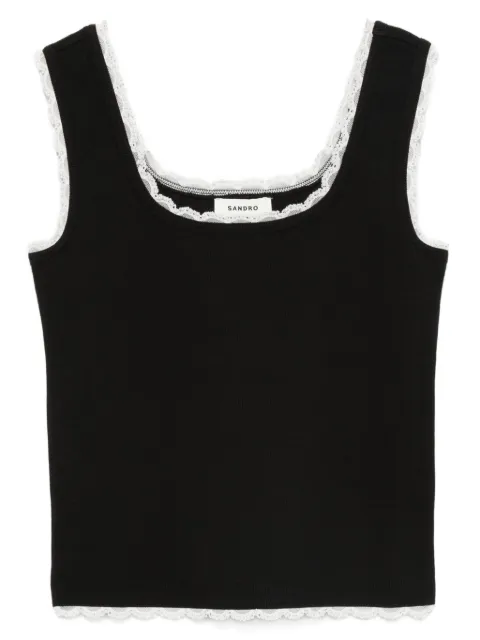 SANDRO top con cuello cuadrado