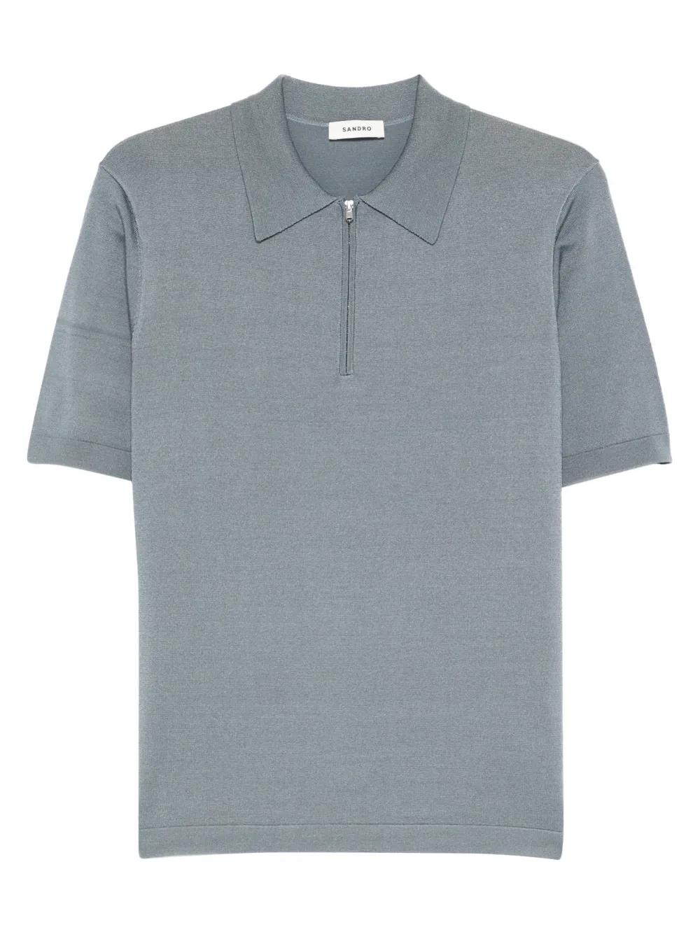 SANDRO zip-collar polo shirt | Grey | Image 1