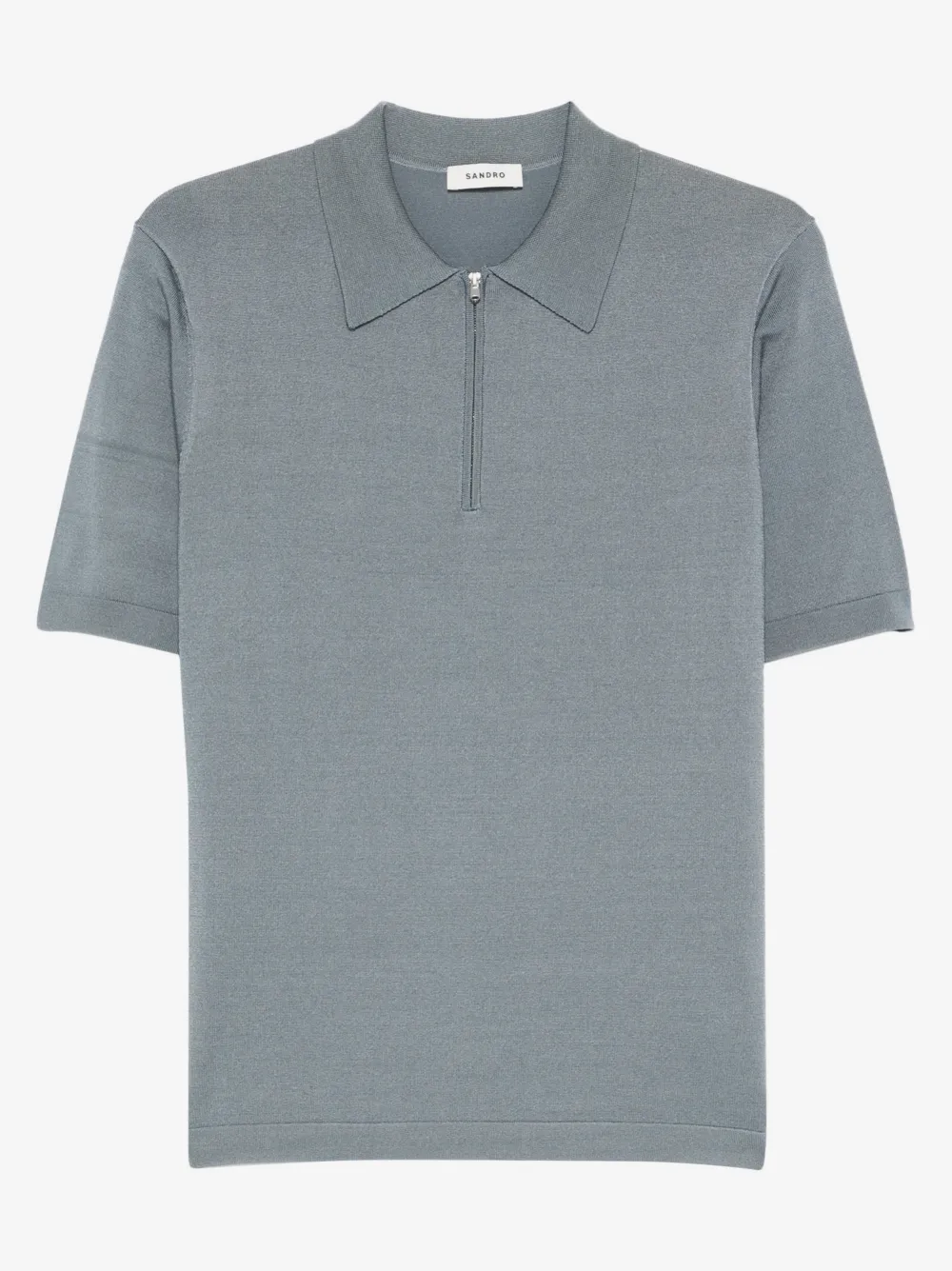 SANDRO knitted polo with zip collar | Grey | Image 1