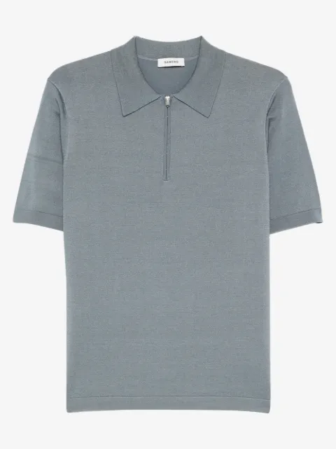 SANDRO knitted polo with zip collar