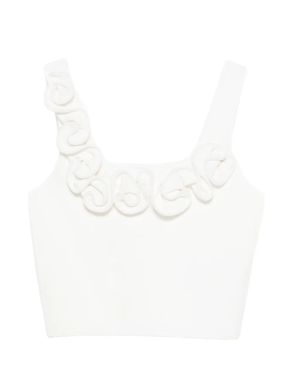 SANDRO Top con applicazione a fiori - Bianco