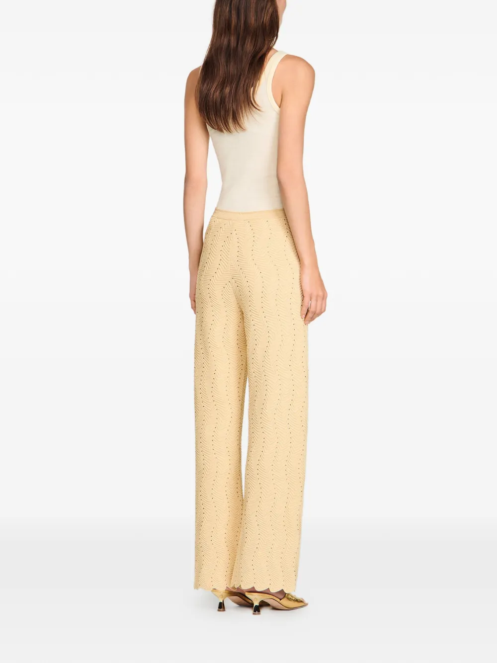  Sandro Geometric-pattern Textured Trousers - Neutrals 
