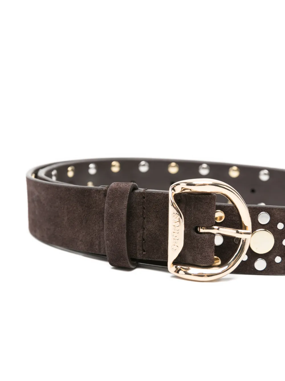  Sandro Rivet Buckle Belt - Brown 