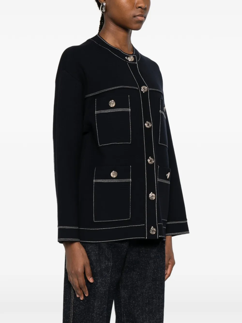  Sandro Long-sleeve Cardigan - Blue 
