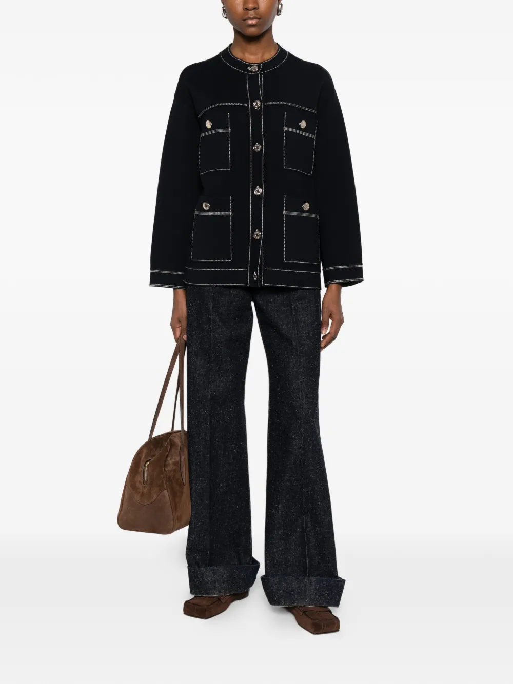  Sandro Long-sleeve Cardigan - Blue 