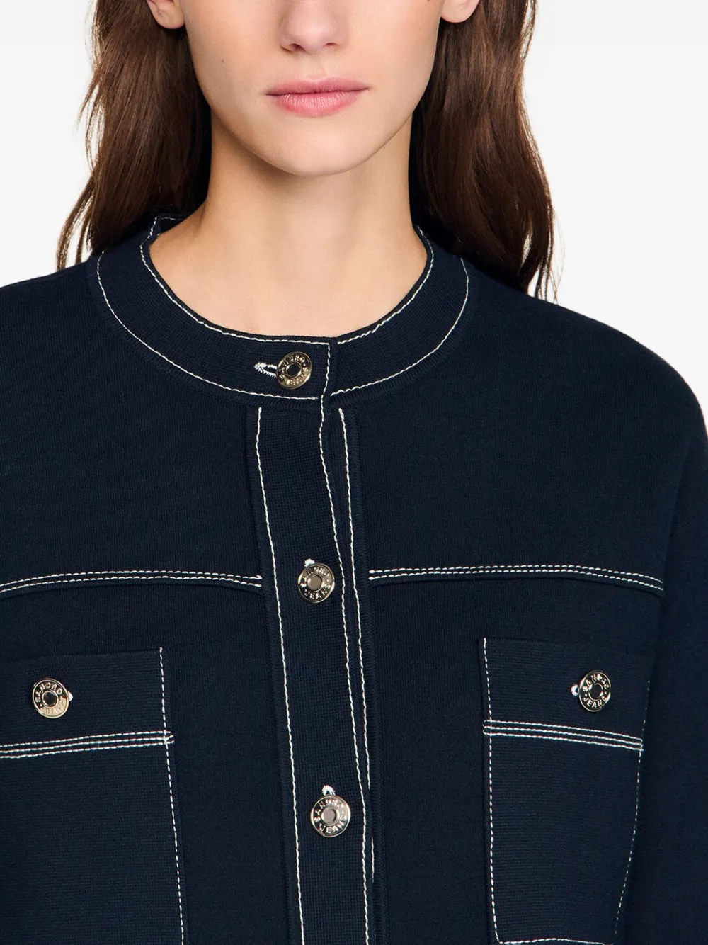 SANDRO Vest met lange mouwen Blauw