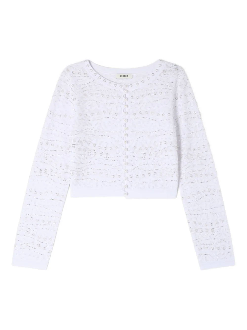 SANDRO Cardigan a fiori - Bianco