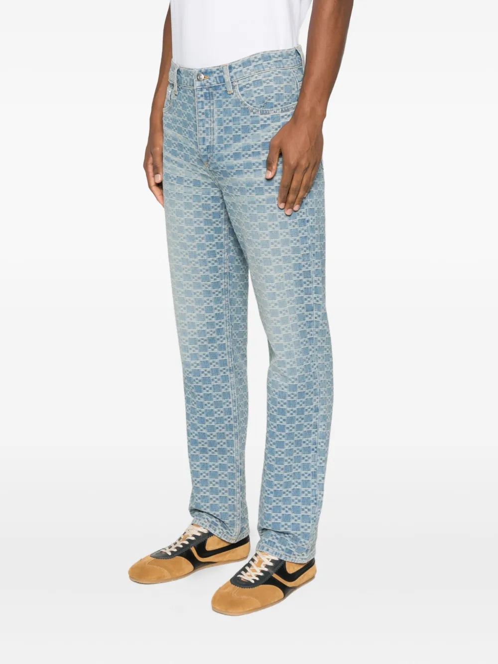 Square-Pattern Jeans