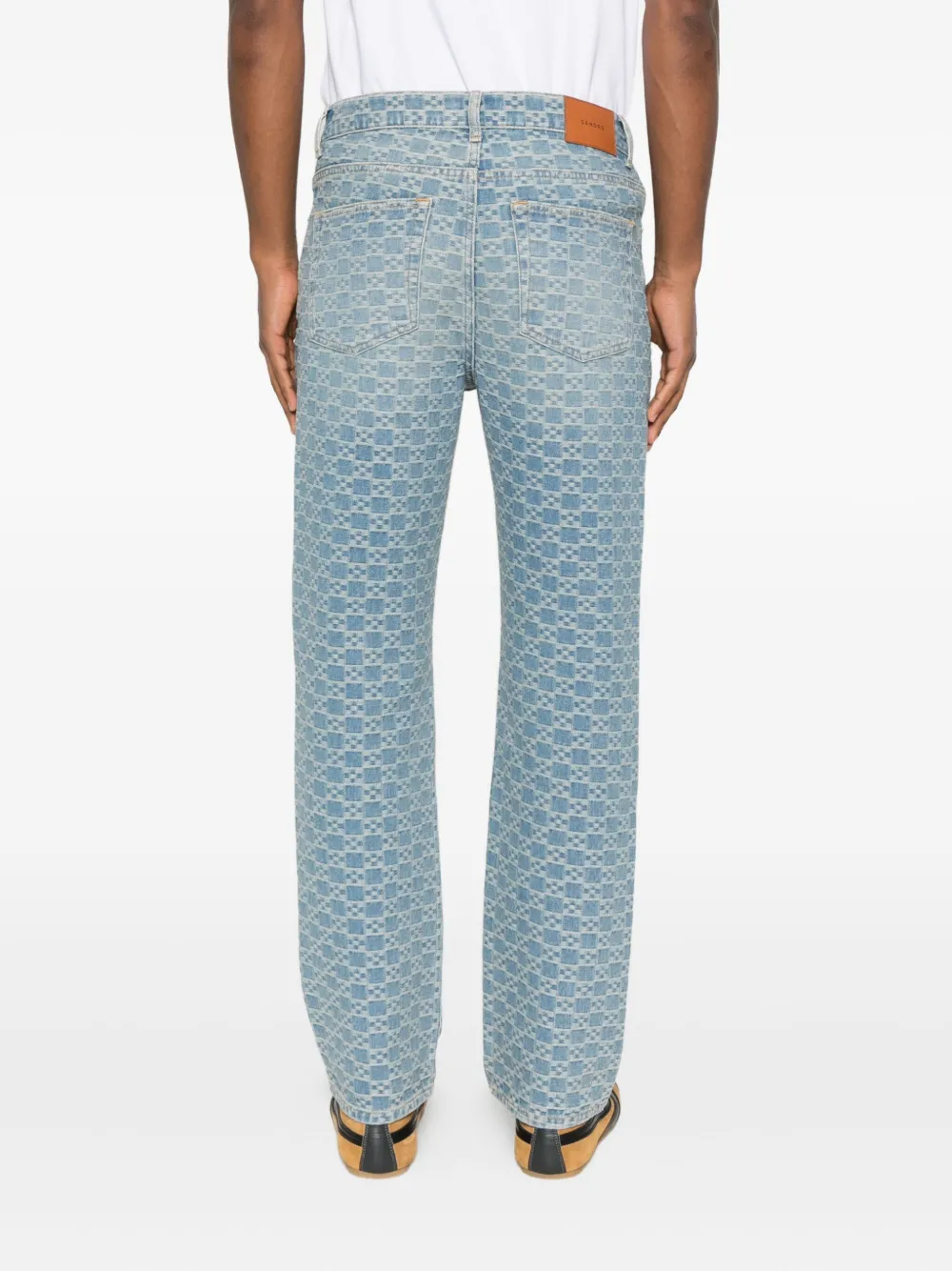 Square-Pattern Jeans
