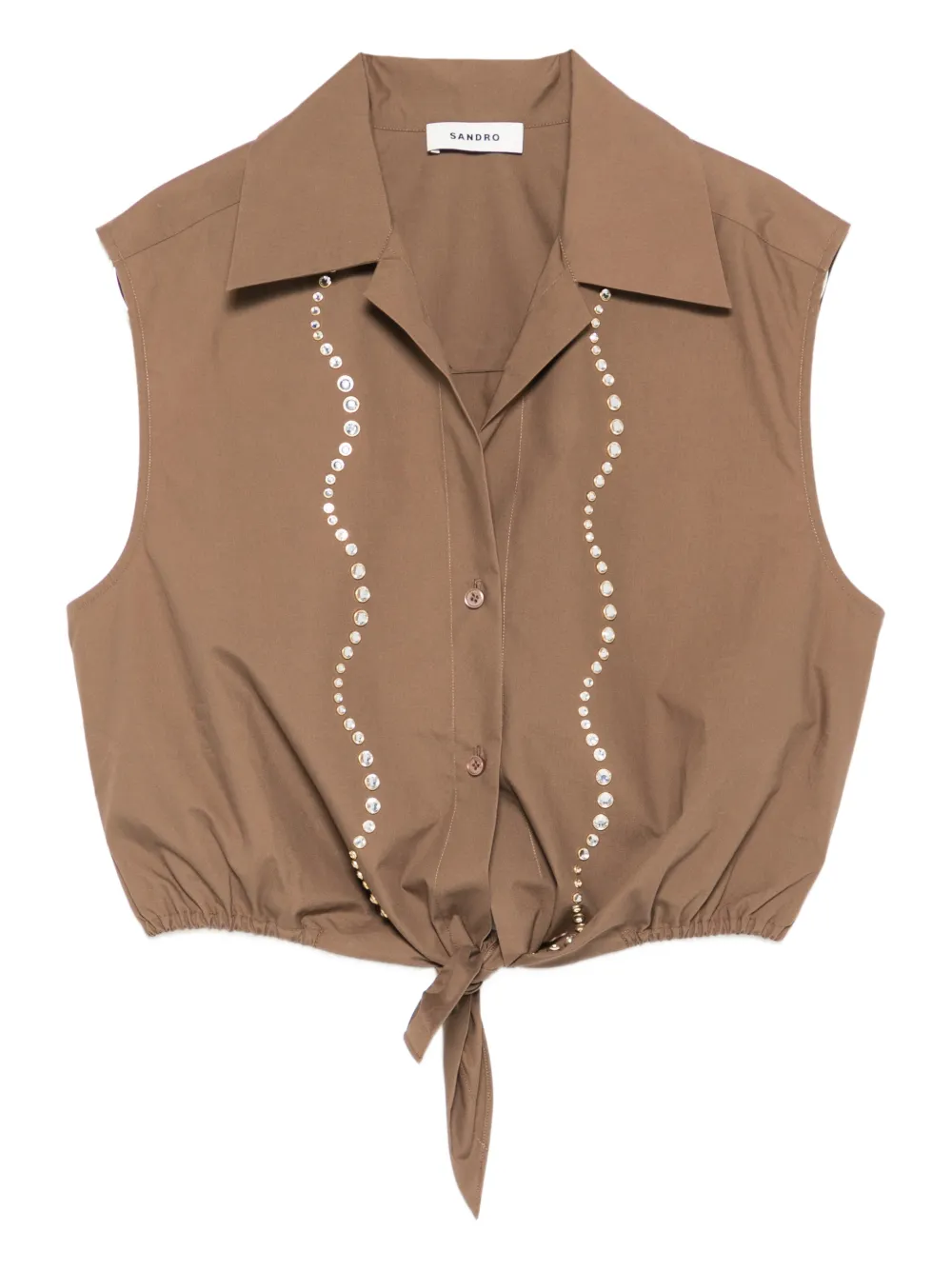 SANDRO Camicia con cravatta integrata - Marrone