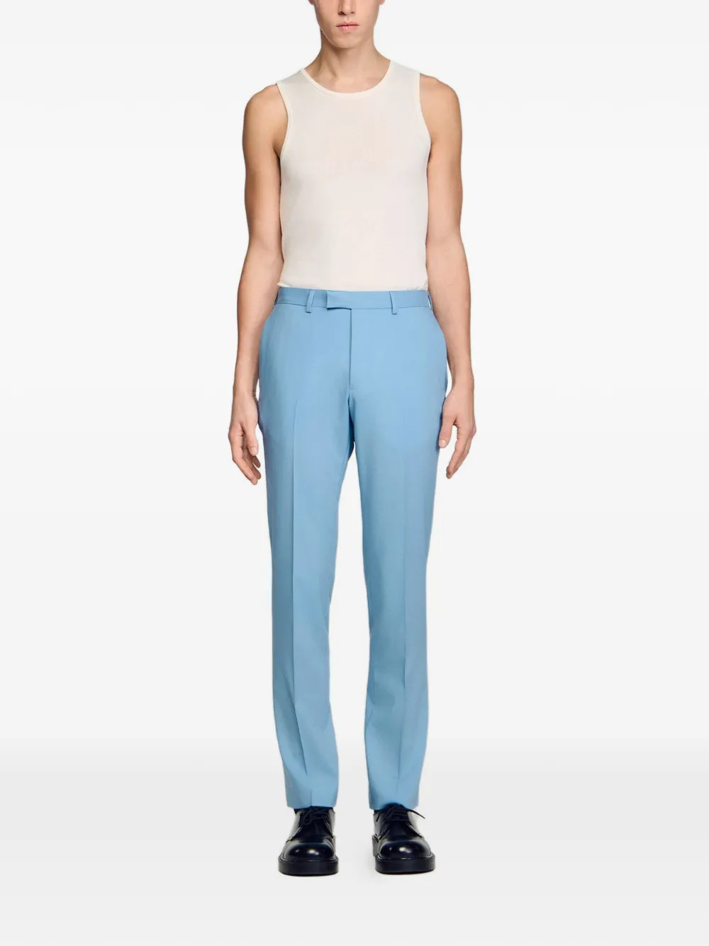  Sandro Pantalones Con Trabillas - Azul 