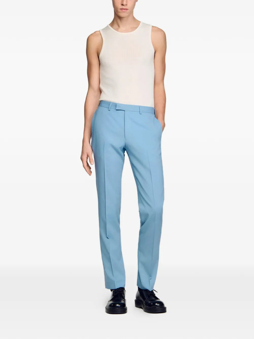  Sandro Pantalones Con Trabillas - Azul 